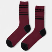 Add Name Black Stripes on Dark Red Socks Sokken (Links)