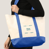 Add name blue text tote bag