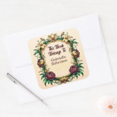 Add Name, Book Belongs To Elegant Art Nouveau Vierkante Sticker (Envelop)