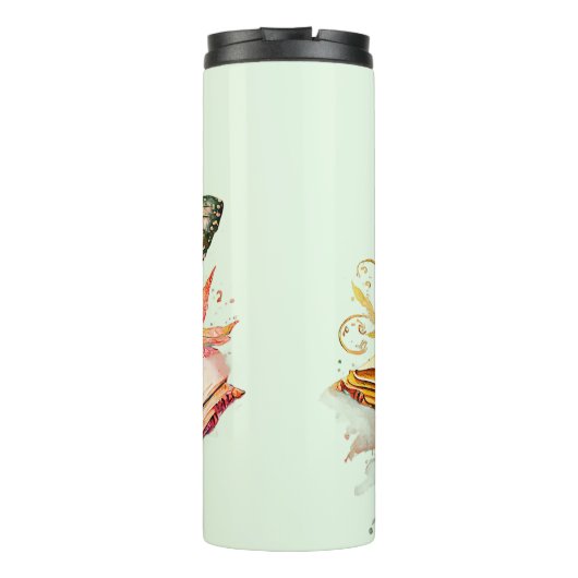 Add Name Butterfly & Book,  Thermosbeker (Achterkant)