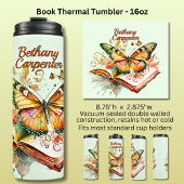 Add Name Butterfly & Book,  Thermosbeker