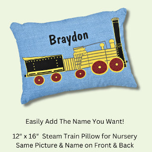 Add Name - Old Steam Train Afbeelding Boy Child Ki Accent Kussen
