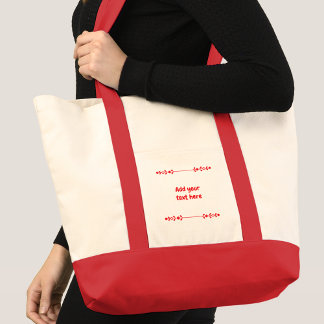Add name red text tote bag
