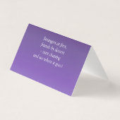 Add Name - Table Place Card - with Messages  Kaart (Achterkant)