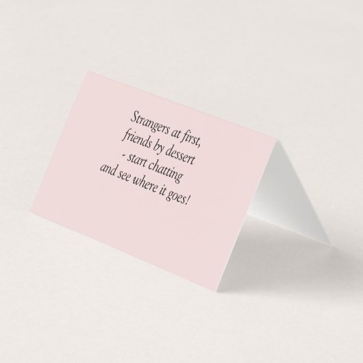 Add Name - Table Place Card - with Messages  Kaart (Achterkant)