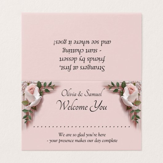 Add Name - Table Place Card - with Messages  Kaart (Buitenkant ongevouwen)