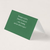 Add Name - Table Place Card - with Messages  Kaart (Achterkant)