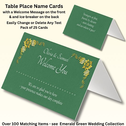 Add Name - Table Place Card - with Messages  Kaart