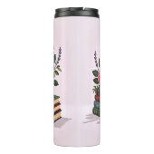 Add Name Text In My Reading Era Pink Books Flowers Thermosbeker (Achterkant)