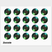 add-name vinyl record groen ronde sticker (Vel)