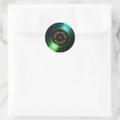 add-name vinyl record groen ronde sticker (Tas)