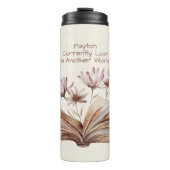 Add Name, Watercolor Book & Flowers Thermosbeker (Voorkant)