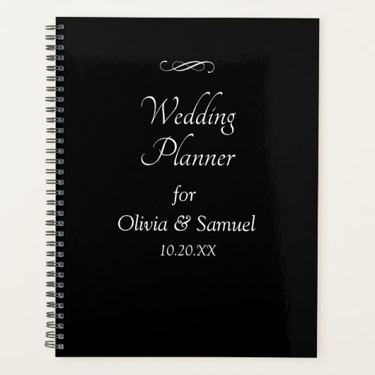 Add Names & Date Black & White with Infinity  Planner (Voorkant)