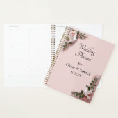 Add Names & Date Pink Roses & Doves Wedding Planner (Display)