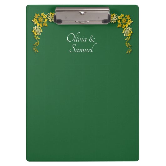 Add Names, Emerald Green & Gold Klembord (Voorkant)