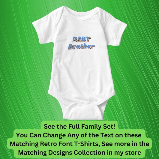 Add or Edit Name, BABY, Matching Family Retro Romper