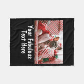 Add Photo And Text V Neck Red  Fleece Deken (Voorkant (Horizontaal))