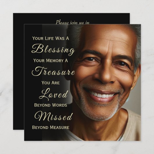 Add Photo Custom Memorial Invitation Kaart (Voorkant / Achterkant)