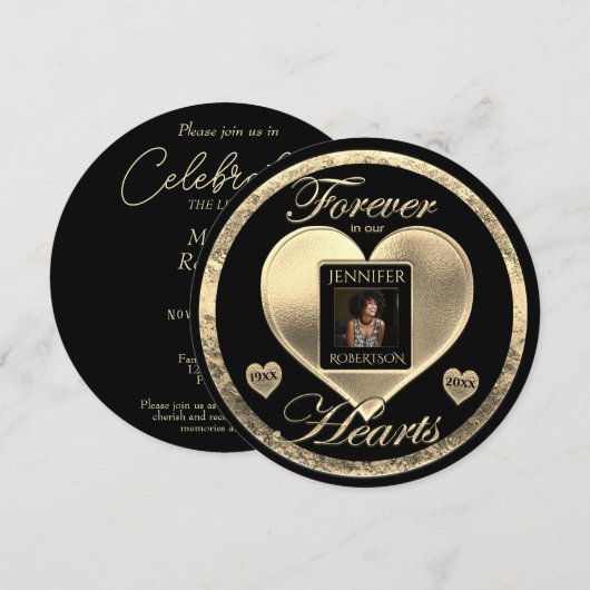 Add Photo Custom Memorial Invitation Kaart (Voorkant / Achterkant)