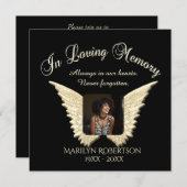 Add Photo Custom Memorial Invitation Kaart (Voorkant / Achterkant)
