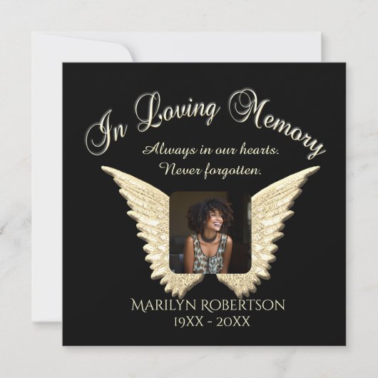Add Photo Custom Memorial Invitation Kaart (Voorkant)