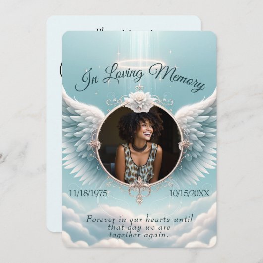 Add Photo Custom Memorial Kaart (Voorkant / Achterkant)