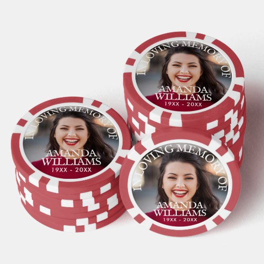 Add Photo Custom Memorial Poker Chips (Opstapeling)