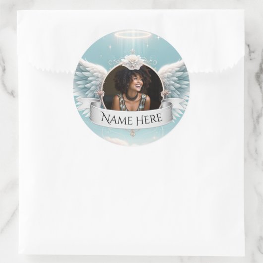 Add Photo Custom Memorial Ronde Sticker (Tas)