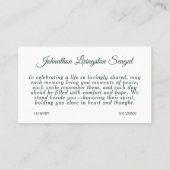 Add Photo Custom Memorial Visitekaartje (Achterkant)