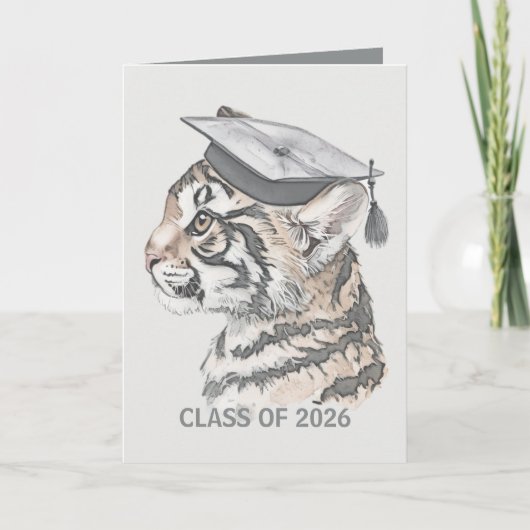 Add Photo Tiger Graduation QR Code Invitation (Voorkant)