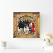 ADD PHOTO WOOD FRAME SQUARE WALL CLOCK VIERKANTE KLOK (Huis)
