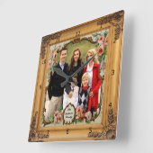 ADD PHOTO WOOD FRAME SQUARE WALL CLOCK VIERKANTE KLOK (Hoek)