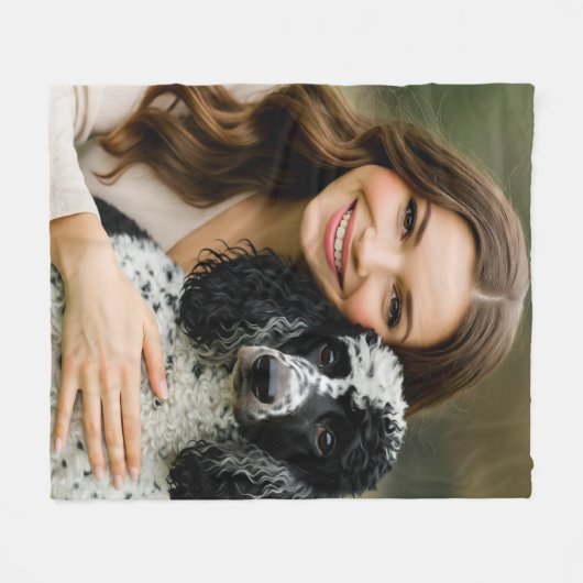 Add Poddle Photo Personalize Customize Fleece Deken (Voorkant (Horizontaal))