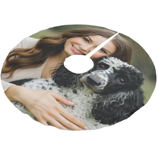 Add Poddle Photo Personalize Customize Kerstboom Rok (Gekanteld)
