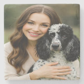 Add Poddle Photo Personalize Customize Stenen Onderzetter (Voorkant)