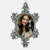 Add Poddle Photo Personalize Customize Tin Sneeuwvlok Ornament (Links)