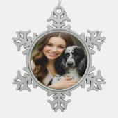 Add Poddle Photo Personalize Customize Tin Sneeuwvlok Ornament (Voorkant)