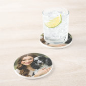 Add Poddle Photo Personalize Customize Zandsteen Onderzetter (Zijkant)