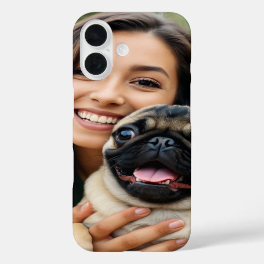 Add Pug Photo Personalize Customize Case-Mate iPhone Case (Achterkant)