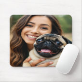 Add Pug Photo Personalize Customize Muismat (Met muis)