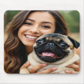 Add Pug Photo Personalize Customize Muismat (Voorkant)