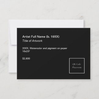 Add QR Code Artwork Exhibition Label Template Kaart
