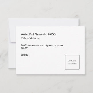 Add QR Code Artwork Exhibition Label Template Kaart