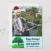 Add Santa's Hat to Photo Oak Tree Logo Business Feestdagenkaart (Voorkant)
