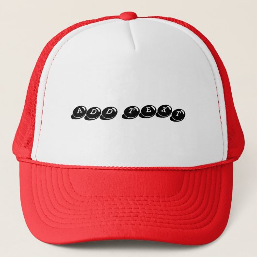 ADD Tekst Wit en Rood Gepersonaliseerd-Pet Stijlvo Trucker Pet (Voorkant)