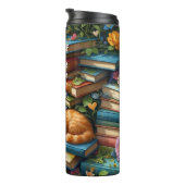 Add Text, Cat is Dreaming, Books, Coffee, Flowers Thermosbeker (Geroteerd rechts)