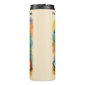 Add Text Name, Murder Mischief Coffee Thermosbeker (Achterkant)