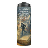 Add Text Name, Spy Mystery Action Book Novel Thermosbeker (Voorkant)