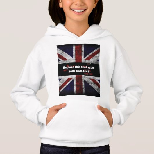 Add text on English flag Throw Pillow (Voorkant)