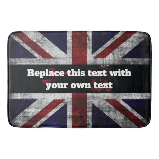 Add text on English flag Throw Pillow Badmat (Voorkant)
